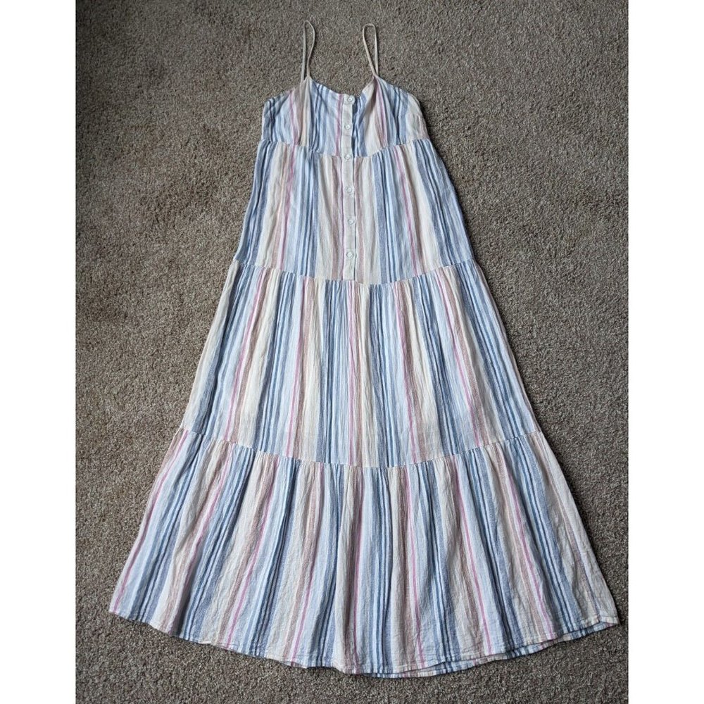 Splendid Summer Women's Multi Color Stripped Tiered Maxi Dress - Size Small